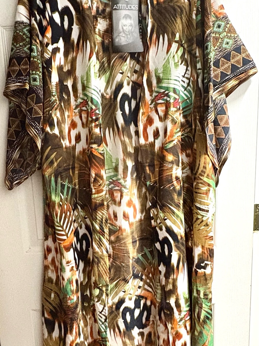 Attitudes by Renee Multicolor Tropical Print Duster *NWT*